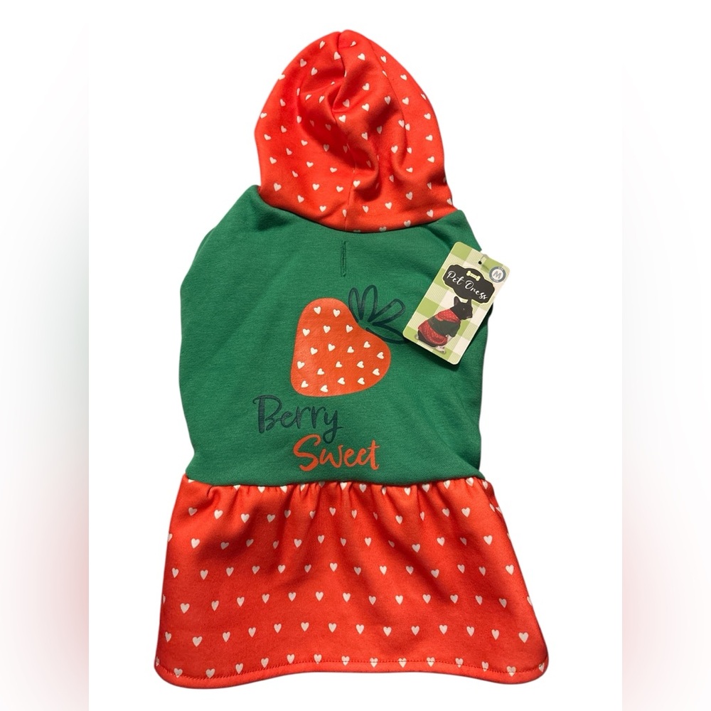 PetOness Berry Sweet Dog Dress with Hood